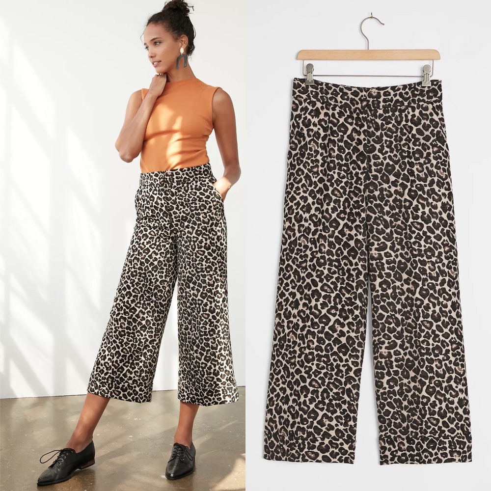 NWT Anthropologie Kate Leopard Jacquard Trousers
